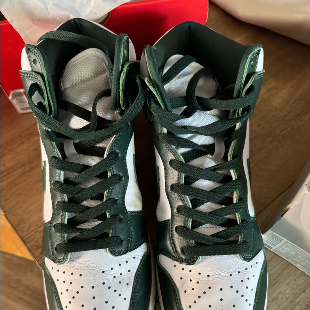 Nike Green and White Sneakers